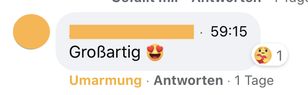 Reaktion einer Musikerin: Großartig