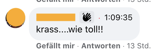 Reaktion: Krass, wie toll
